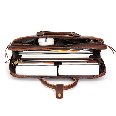 Bolso Mensajero de Cuero Genuino para Hombre - Maletín Ejecutivo Premium - Image 4