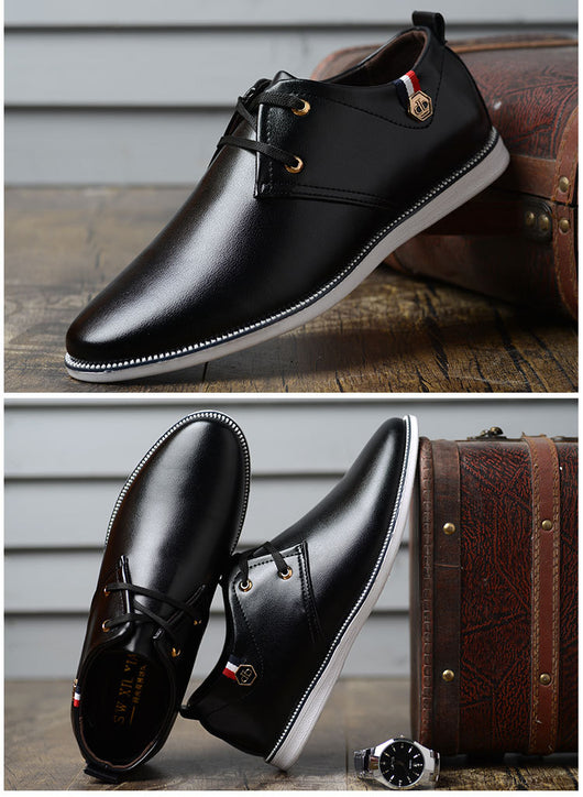 Zapatos de Cuero Transpirable para Hombre con Suela Suave y Refuerzo de Tendón - Image 9