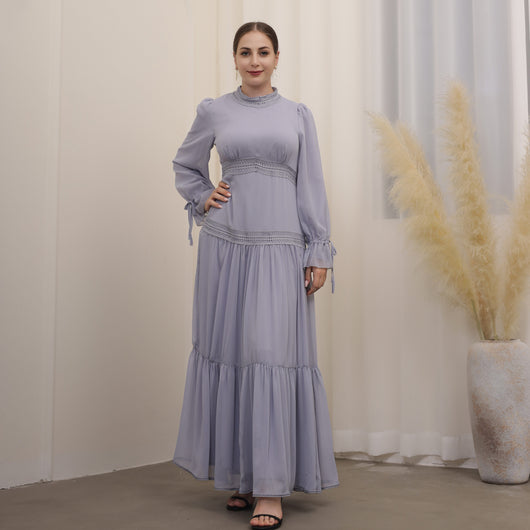 Vestido Largo de Encaje Elegante Estilo Oriente Medio - Image 4
