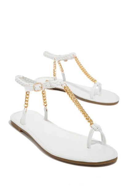Sandalias Planas con Cadena Metálica y Punta Redonda - Image 11
