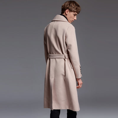 Abrigo Suéter Largo con Cinturón para Hombre - Image 12
