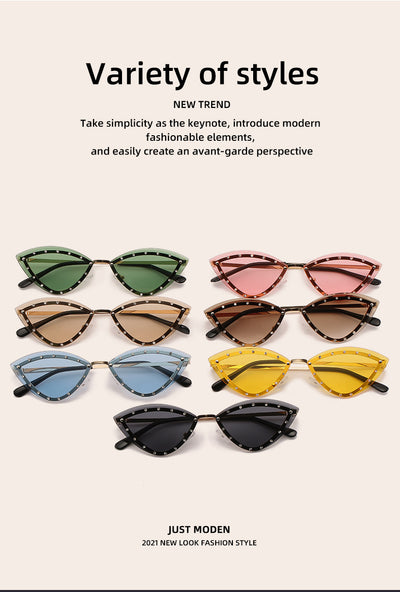 Gafas de Sol Cat Eye Triangulares sin Marco para Mujer - Image 12