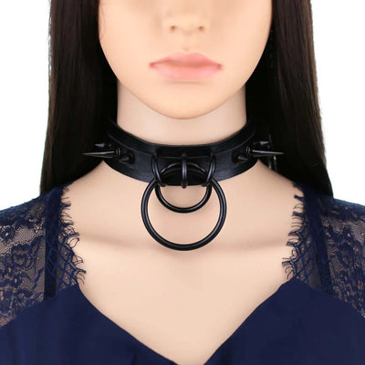 Collar Choker Punk con Remaches y Hebilla - Unisex Negro - Image 10