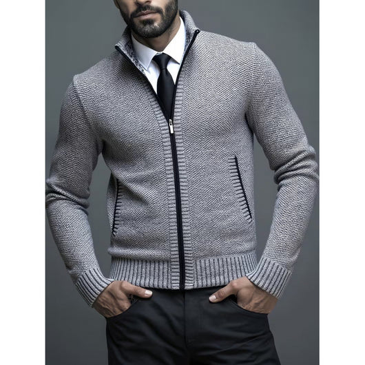 Suéter Cardigan con Cuello Alzado para Hombre - Image 3