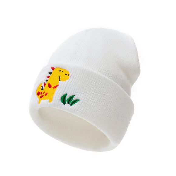 Gorro Tejido Infantil con Dinosaurio Bordado