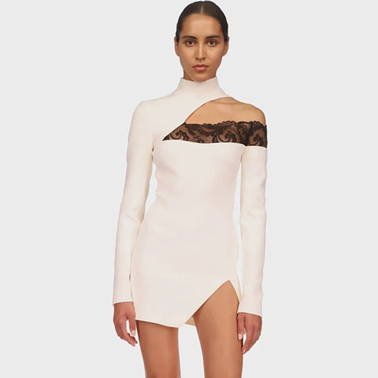 Vestido Bandage Ajustado con Detalles de Encaje