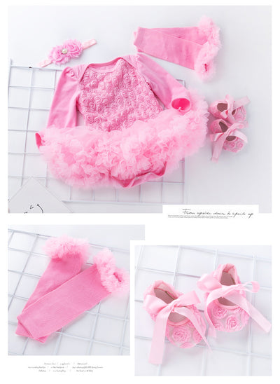 Vestido Romper de Manga Larga Rose Compuesto para Bebé - Image 7