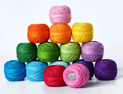 Pack de 15 Colores de Hilo de Algodón Mercerizado para Ganchillo - Venta Directa de Fábrica