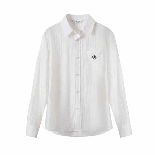 Camisa Ligera Transparente de Solapa para Mujer - Abrigo Versátil de Manga Larga - Image 2