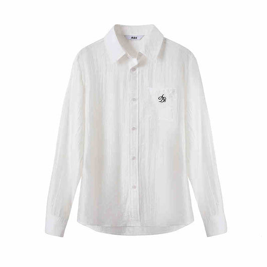 Camisa Ligera Transparente de Solapa para Mujer - Abrigo Versátil de Manga Larga - Image 2