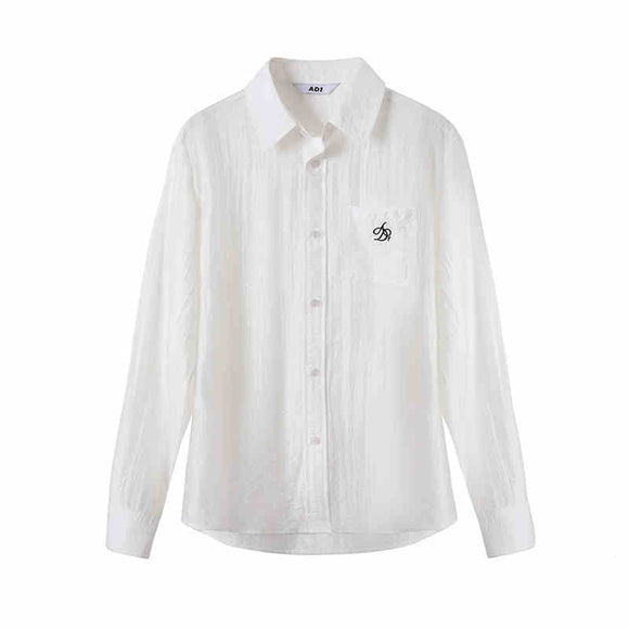Women's Lightweight Sheer Lapel Shirt - Versatile Long Sleeve Cardigan
