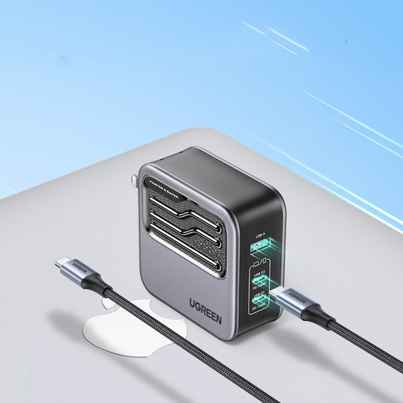 Cargador Rápido 100W Multi-Puerto con Tecnología Gallium Nitride
