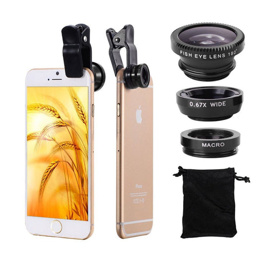 Kit de Lentes 3 en 1 con Palo Selfie: Teleobjetivo, Gran Angular, Macro y Fisheye - Image 4
