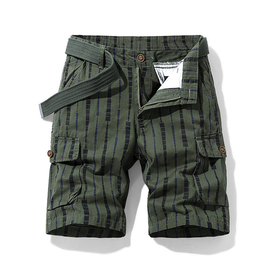 Pantalones Cortos de Trabajo Casual a Rayas para Hombre - Image 4