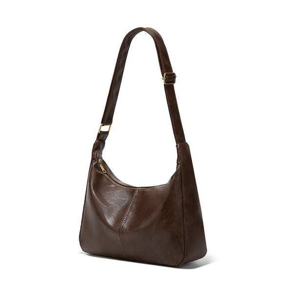 Bolsa Tote Retrô de Grande Capacidade em Cores Sólidas para Mulheres