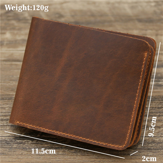Billetera Hombre Cuero Genuino Estilo Retro Tres Pliegues Premium - Image 2