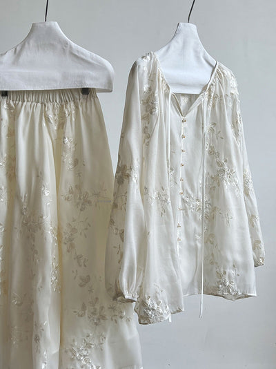 Vestido Camisero Bordado Estilo Chino Midi - Image 27