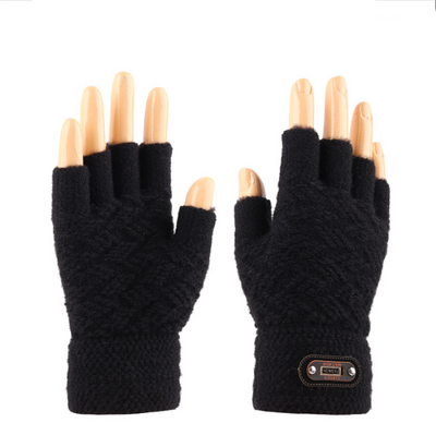 Guantes Hombre Medios Dedos Táctiles Cálidos Tejidos