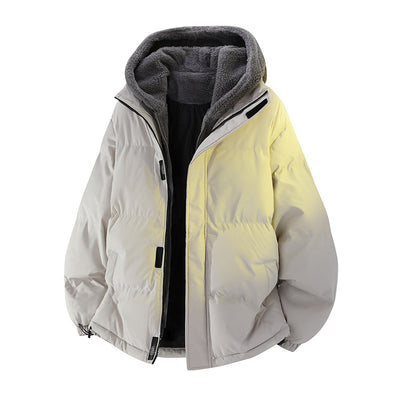 Chaqueta de Invierno Hombre Acolchada Suelta con Diseño Falsa Dos Piezas - Image 5