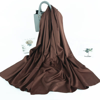 Pañuelo Satinado Liso de Estilo Malayo - Chal Casual Versátil - Image 29
