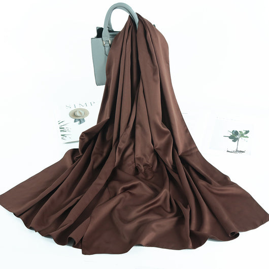 Pañuelo Satinado Liso de Estilo Malayo - Chal Casual Versátil - Image 29