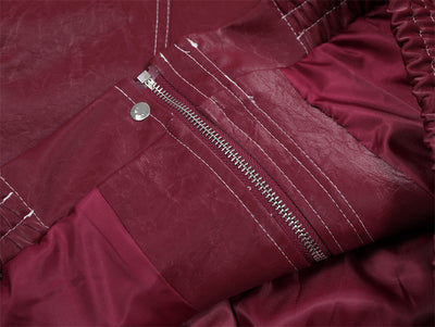Chaqueta de Cuero PU con Costuras de Diseño y Solapa - Image 22