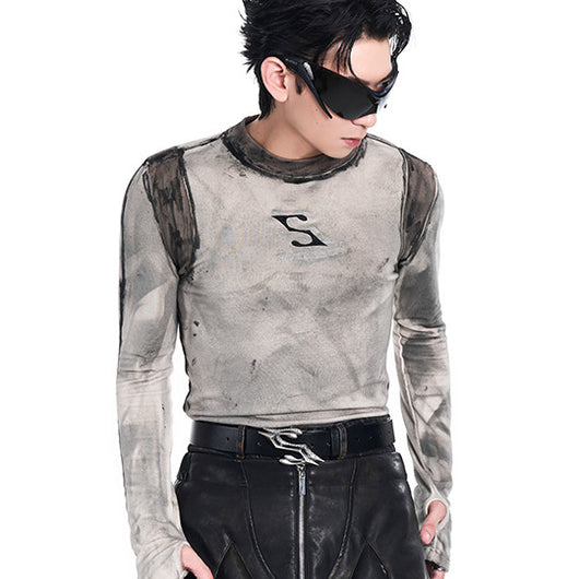 Camiseta Ajustada Manga Larga Graffiti Urbano para Hombre - Image 11