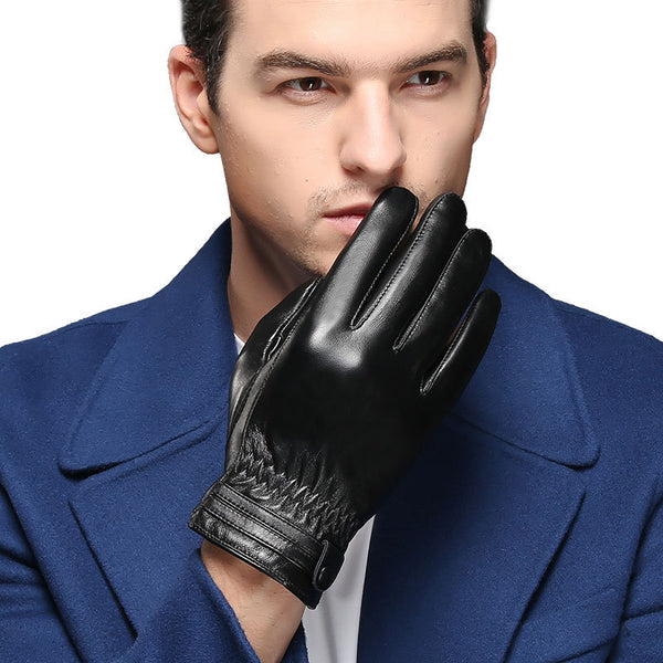 Guantes de Cuero PU Acolchados Térmicos Premium para Hombre