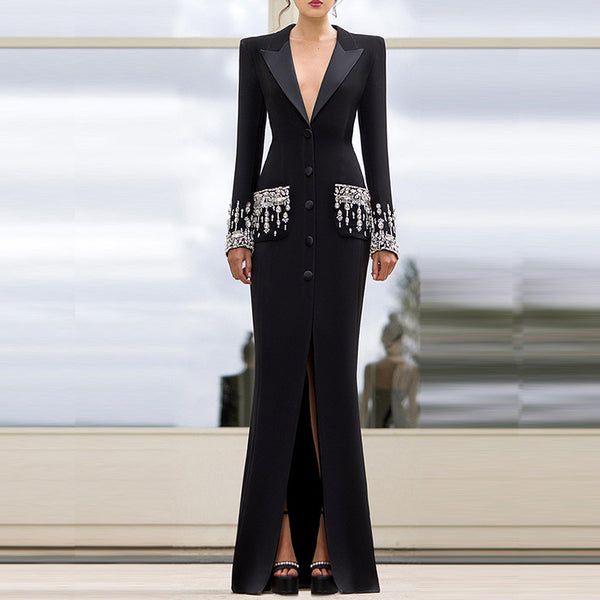 Vestido Fishtail con Cuello Tailored Star Fashion