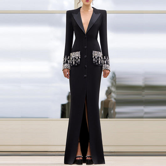 Vestido Fishtail con Cuello Tailored Star Fashion