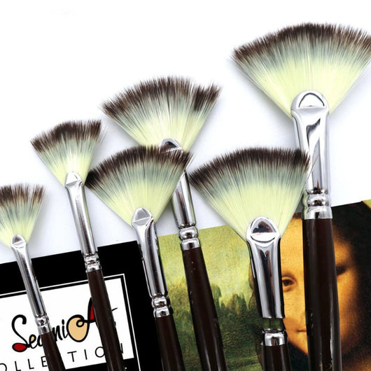 Set de 6 Pinceles Abanico de Nylon para Acuarela y Gouache - Image 6