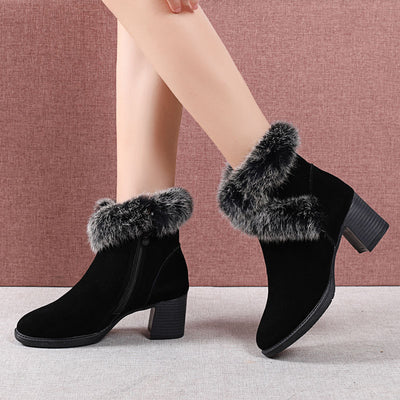 Botas de Nieve para Mujer con Forro de Conejo y Plantilla Térmica