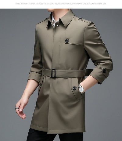 Abrigo Tipo Gabardina Casual Largo para Hombre - Image 20