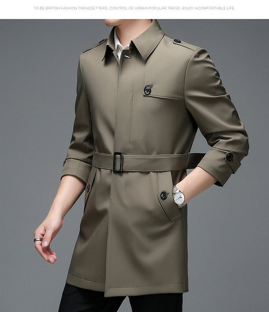 Abrigo Tipo Gabardina Casual Largo para Hombre - Image 20