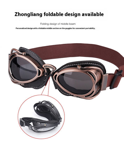 Gafas Protectoras Retro para Motocicleta - Estilo Piloto Harley con Protección Reflectante - Image 22