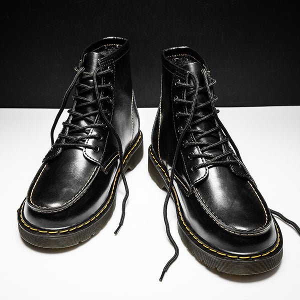 Botas Martin de Cuero Genuino Estilo Británico Premium con Forro de Cachemira