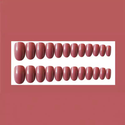Pegatinas de Uñas Largas Marrón Camafeo Oscuro - Image 3