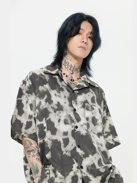 Camisa Retro Estilo Hong Kong Hombre - Manga Corta Suelta Estampada para Verano - Image 11