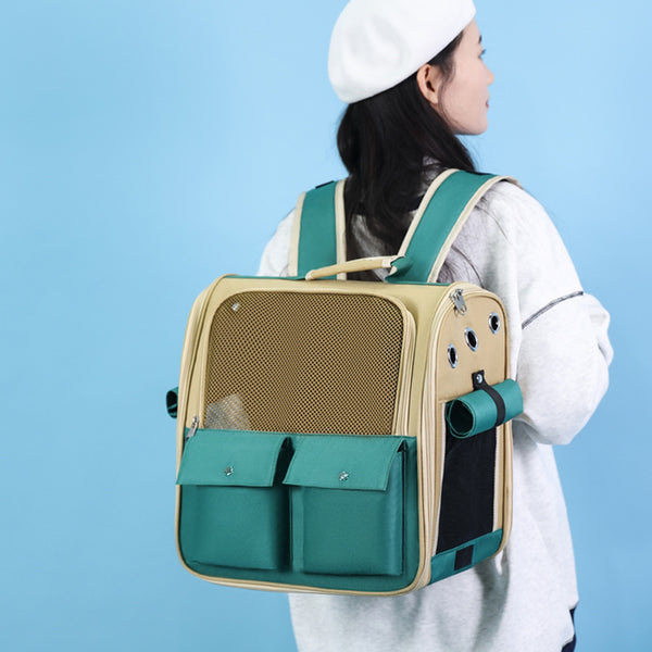 Mochila Transportadora Extensible para Mascotas - Capacidad Grande para Perros y Gatos