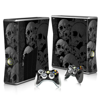 Radioactive symbol gaming console and controller skin set with a distressed yellow and brown grunge pattern. - Image 6