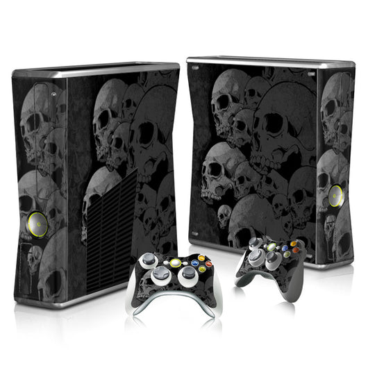 Radioactive symbol gaming console and controller skin set with a distressed yellow and brown grunge pattern. - Image 6