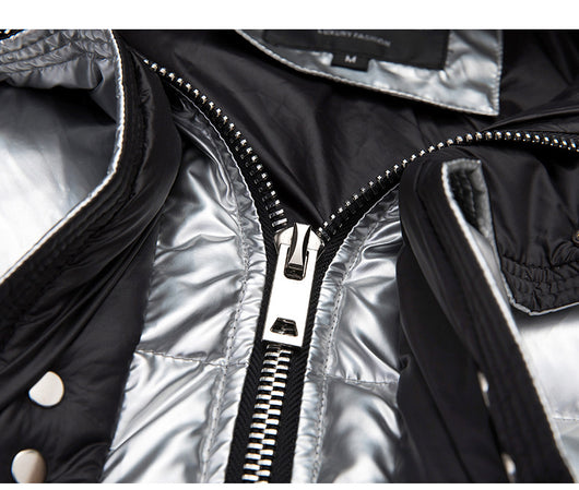 Chaqueta Acolchada Brillante para Parejas - Corte Medio Grueso - Image 9