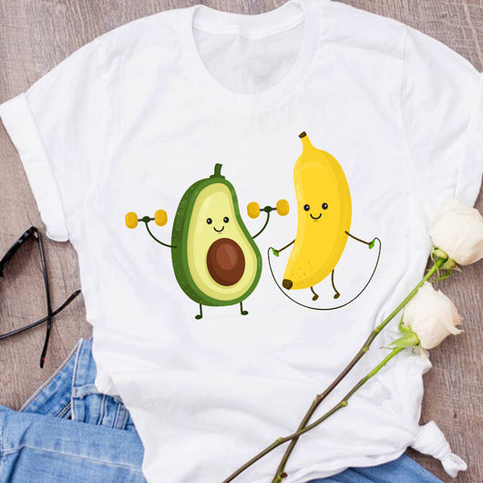 Camiseta Unisex Estampado Aguacate - Diseño Creativo Verano Holgada - Image 47