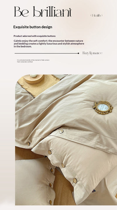 Juego de Sábanas de 4 Piezas con Botones - Suave y Amigable con la Piel - Image 16