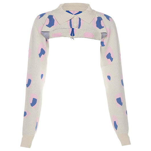 Blusa Larga Estampada con Solapa y Corte Irregular Slim Fit - Image 4