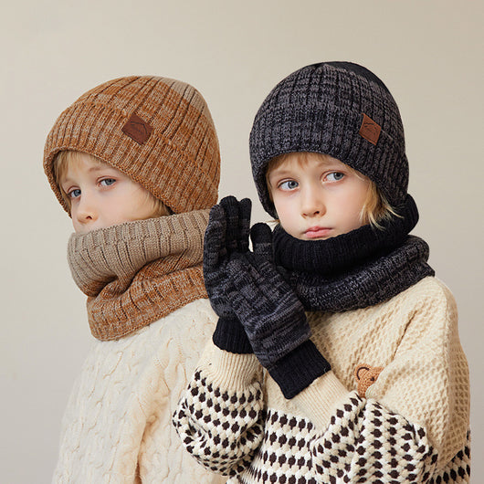 Sudadera con Capucha de Lana Tejida Forrada en Fleece para Niños