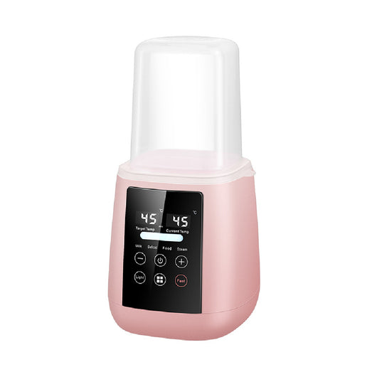 Pink multi-functional single bottle milk warmer with digital display for constant heating, defrosting, and steaming. - Image 3