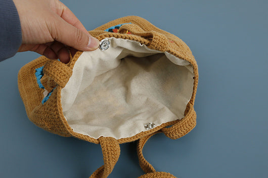 Bolso de Hombro con Patrón Cuadros en Lana - Image 14