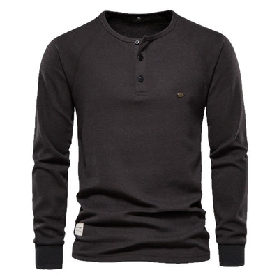 Henley Casual de Manga Larga para Hombre - Base Layer Versátil - Image 5