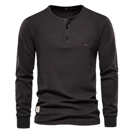 Henley Casual de Manga Larga para Hombre - Base Layer Versátil - Image 5